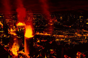 city on fire photo manipulation photoshop tutorial