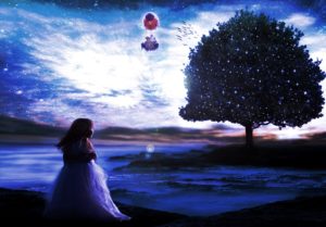 photoshop tutorial of a baby girl toddler watching a toy flying