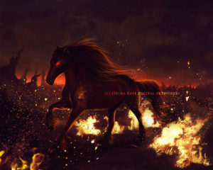 horse on fire