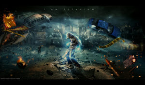 sci fi photo manipulation car crime scene