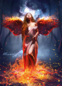 angel dark demon magic moonlight fire fantasy
