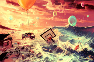 dreams water ocean car cycle balloons