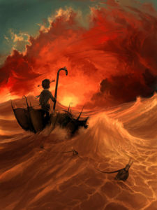 boy floating on the ocean