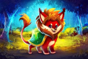 a fox, lion, turtle creature