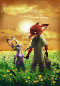 fox rabbit zootopia movie characters