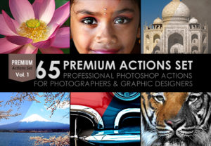 65 Premium Actions Set is the Vol.1 of professional Photoshop actions perfect for photographers and graphic designers. All they have been created with precise calibration adjustments to bring your images to life using powerful tools & professional methods. FEATURES Non-destructive actions (all actions keep untouched the original image) Arranged (all layers are automatically arranged in a Group Folder) Best results with one click Combine actions (all actions are combinable to obtain more than 65 effects. You’ll find the instructions in the PDF Help File) Make changes (most of the actions has been created using “Adjustments layers” which gives you the chance to change the values in your own way)