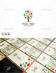 pixel tree logo media clean professional