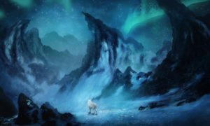 wolf lost way snow winter