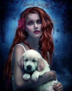 sadness depression dog girl
