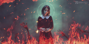 girl fire fantasy