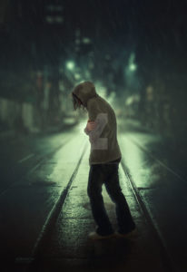 girl in the rain