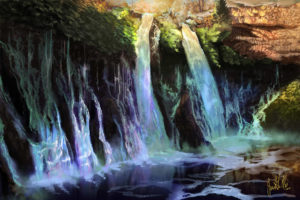 waterfalls digital painting