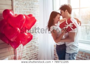 young couple kissing