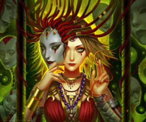 witch mask horror illustration
